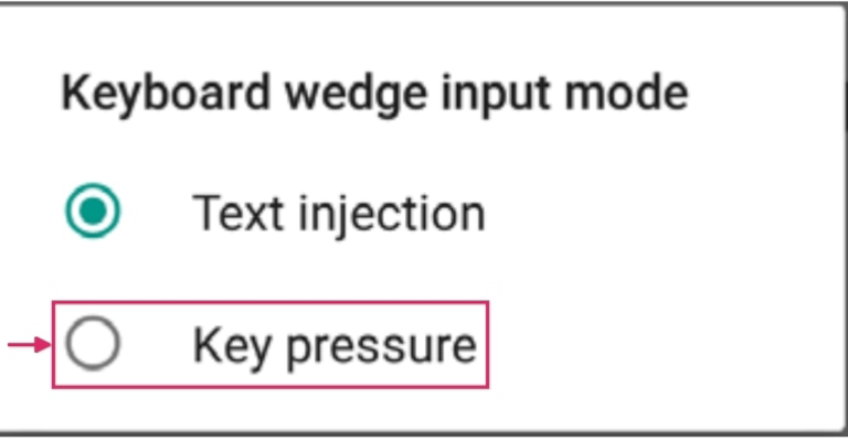 انتخاب حالت ورودی کیبورد Wedge در اسکنر Datalogic.