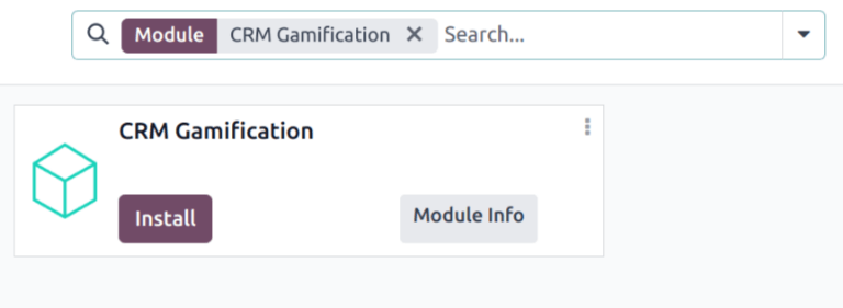 نمایی از ماژول گیمیفیکیشن در حال نصب در Odoo.