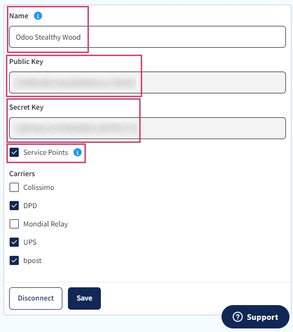 پیکربندی یکپارچگی Sendcloud و دریافت مدارک ارتباطی.