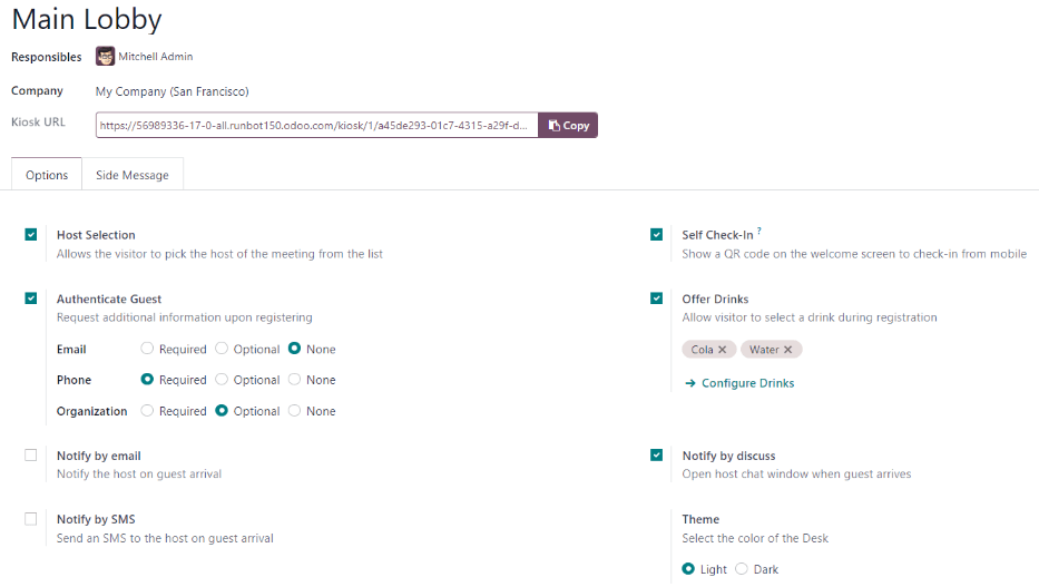 فرم ایستگاه میز جلو با تمام اطلاعات تکمیل شده.